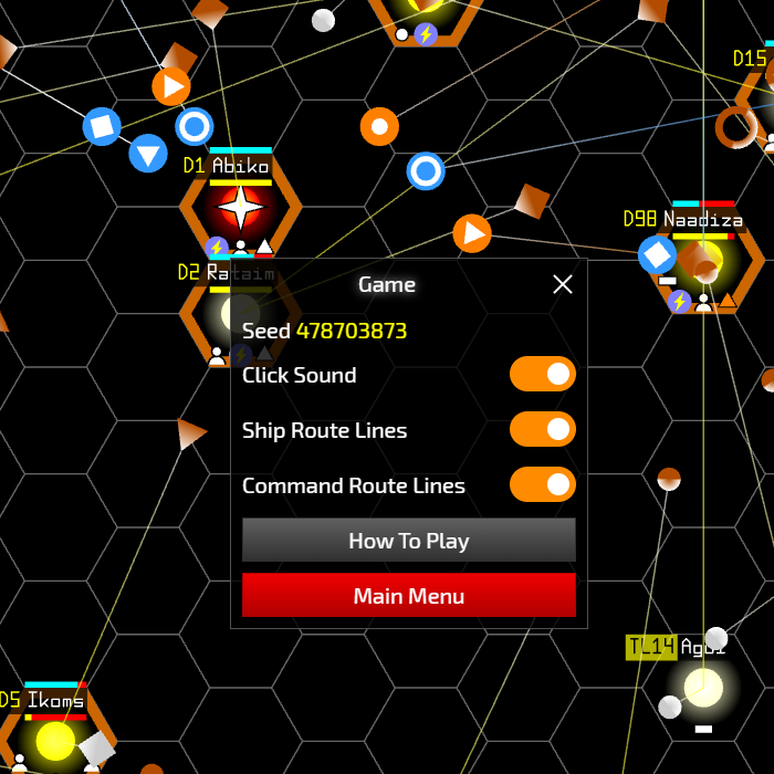Route lines on